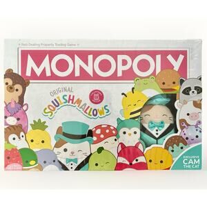 NEW MONOPOLY X ORIGINAL SQUISHMALLOWS Collector Edition Cam the Cat Plush SEALED